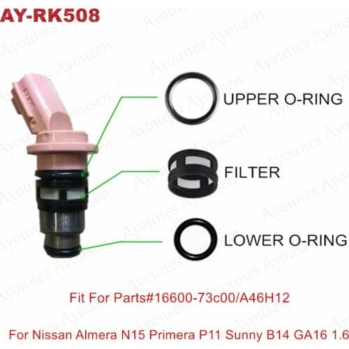 Free Shipping Fuel Injector Service Kits for Nissan Almera N15 Primera P11 Sunny B14 GA16 16600-73C00 A46H12 (AY-RK508)