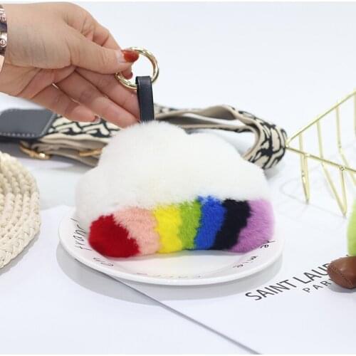 Backpack Keychains Pendant Plush-Key-Ring Clouds Cartoonplush Hanging Womens Bag Toy Pendant