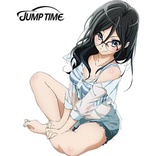 JumpTime 13cm x 9.6cm Sexy School Suit Girl Decal Tanaka Asuka Vinyl Car Sticker Window Bumper Trunk Decor