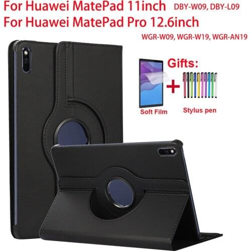 360 Rotating Stand Cover PU Leather Case For Huawei MatePad Pro 12.6 WGR-W09 WGR-W19 WGR-AN19 For MatePad 11 DBY-W09 DBY-L09