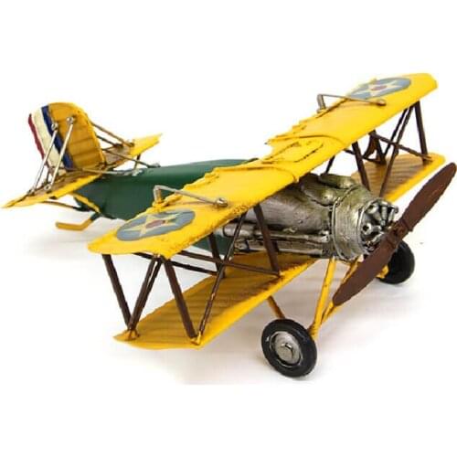 Decorative Metal Airplane Biplane- Trinket, Miniature, Gift, Nostalgic, Vintage, Handmade Hand Painted, quality Durable Material