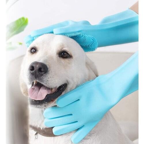 Household Gloves Magic Silicone Dishwashing Gloves Multifunction Silicone Cleaning Gloves Kitchen Heat Resistant Rubber Gloves