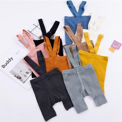 FOCUSNORM 9 Colors Infant Baby Girls Boys Stockings Solid Color Suspender Pantyhose High Waist Knitted Leggings