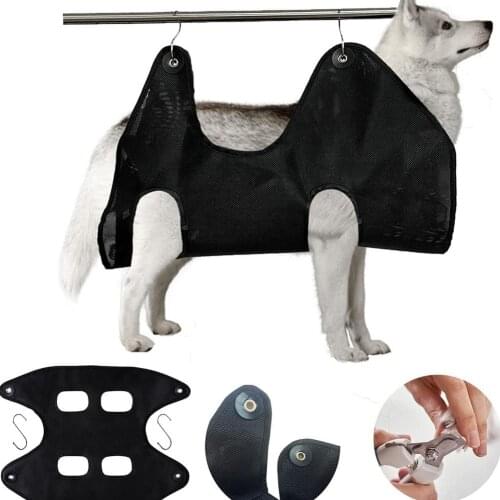 Pet Grooming Hammock With 2 Hanging Hooks For Dog Cat Bathing Restraint Bag Puppy Dog Cat Nail Clip Trimming Bathing Bag