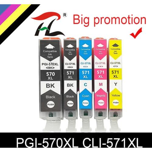 HTL PGI-570XL CLI-571XL Compatible ink cartridge for Canon 570xl 571xl PGI570 pgi570 for MG5750 5751 5752 5753 6850 51 52 6853