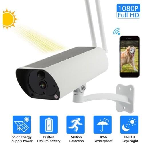 Solar IP Camera WiFi 1080P HD Outdoor CCTV Camera USB Wireless Security Camera PIR Detection Surveillance IP66 Waterproof