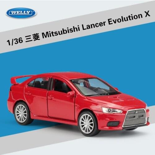 Diecast 1/36 Scale Mitsubishi Lancer Evolution X Model Cars Static Display of Adult Collections Mini Toys Gift Pull Back