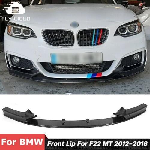 MP Style Carbon Fiber Material Front Shovel Spoiler Bumper Lip Chin For BMW 2 Series F22 228i 220i 235i MT Bumper Car 2012-2016