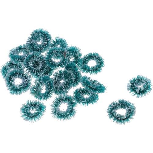 Pack of 20 Miniature Frosted Christmas Wreath Ornaments For Tree Trim Embellishments and Crafting Small diameter Garland