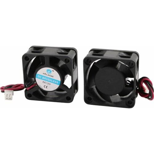 2Pcs DC12V 0.12A 40x40x20mm Brushless 5Vane Cooling Cooler Case Fan Ball Bearing