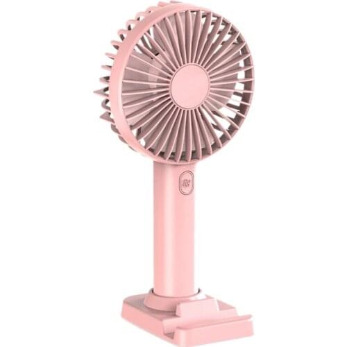 Mini Portable Fan Portable Rechargeable Fans 3Rd Gears Speed Ventilator Handheld Fan USB Desktop Fan Pink