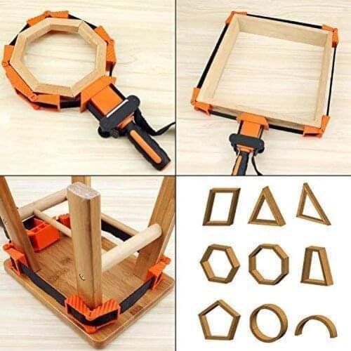 Adjustable Rapid Corner Clamp Picture Frame Clip 4 Jaws Band Strap Holder 90 Degree Right Angle Fixing Woodworking Tools Clamps