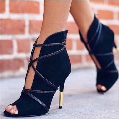 Sandals Closed Heel Large Size Fashion Womens Shoes 2021 Suit Female Beige Open Toe Big High Luxury New Black Comfort Peep Velve