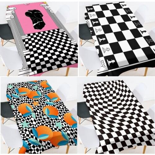 Geometric striped lattice table cloth waterproof tablecloth wedding table cloth christmas tablecloth purple tablecloth Table