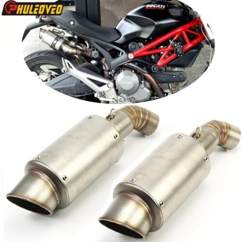 1Set(2pcs exhausts+2pcs Link Pipe+Accessories) for Du ca ti 796 795 696 695 Motorbike Exhaust Muffler Pipe Escape with DB Killer