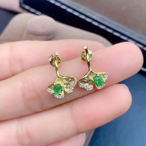 Natural and real Emerald earrings Fashion Earring 925 sliver Earring Woman Wedding Earring