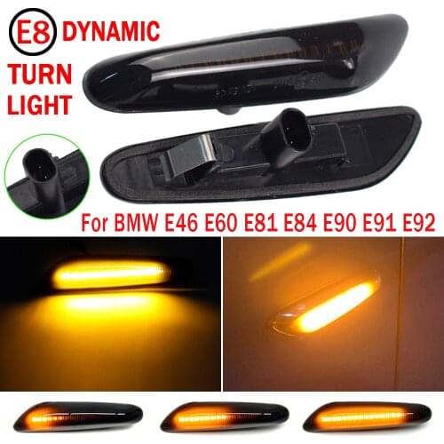 For BMW E46 E60 E61 E90 E91 E92 E93 E81 E82 E83 E84 E88 LED Dynamic Car Blinker Side Marker Turn Signal Light Lamp Accessories