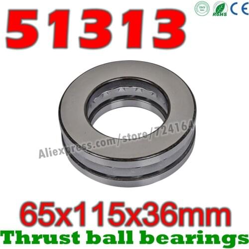 65x115x36 mm Thrust Ball Bearings 51313 Axial 51313M 8313 8313H Plane 65*115*36 Free shipping Steel or brass cage Wholesale