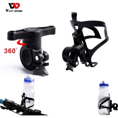 Black Bike Water Bottle Holder 360 Degree Rotation Handlebar Seatpost Mount Base Cage Converter Bicycle Accessories