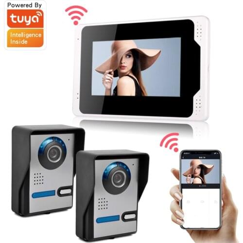 WiFi Video Intercom for Home 7 Inch Monitor IP Wired Doorbell Intercom with Camera Intercoms for the Apartment Residential