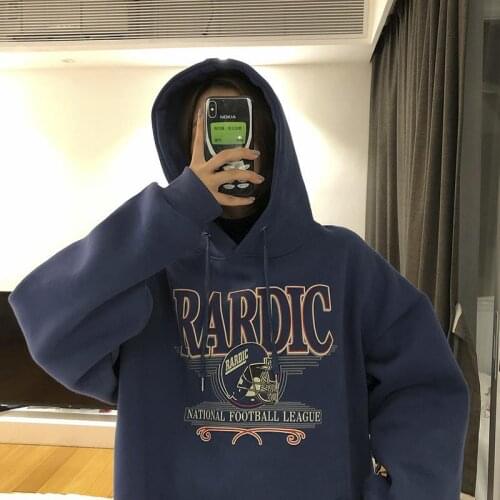 MRWILK 2021 New Velvet Padded Hooded Sweatshirt Women Loose Korean Style Street Clothes Womens Jacket Harajuku Print Hoodie