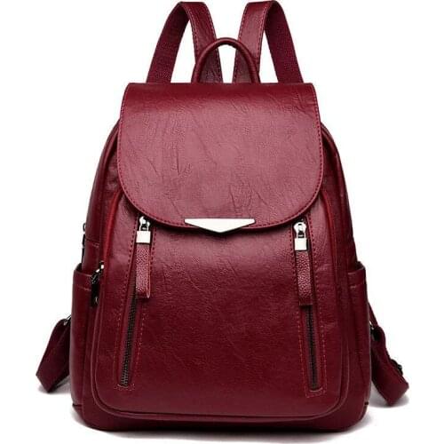 Womens Backpack 2021 Travel Large Backpack PU Leather Handbag Schoolbag For Girls Womens bag Female Shoulder Back mochila