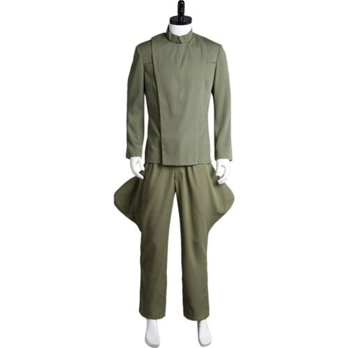 Star Imperial Officer Olive Green Uniform Top Pants For Men Movie Halloween Costume Full Sets Costumes
