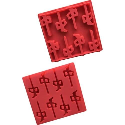 8 Consecutive Red Silicone Chocolate Mold, Ice Tray Mold, Bake Diy, High Temperature Resistance and Easy To Clean