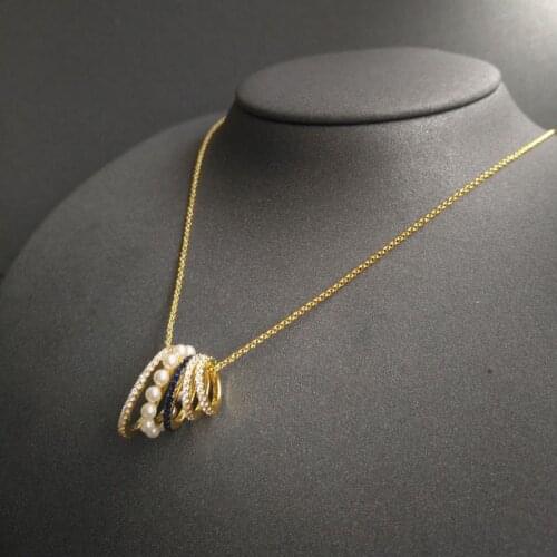 Brand Pure 925 Sterling Silver Jewelry Silver Small Waist Clavicle Chain Pearl Pendant Necklace For Women