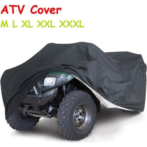 Black ATV Cover Waterproof Beach Motorcycle Vehicle Quad Bike Cover Dustproof Motorbike Cover Scooter Case Protector XL XXL XXXL