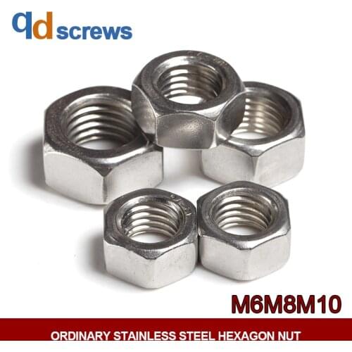 M6M8M10 Ordinary stainless steel hexagon nut DIN934 GB6170 ISO 4032