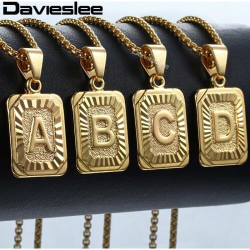 Initial A-Z 26 Letter/Set Wholesale Dropshipping Capital Letter Pendant Necklace Gold Silver Color For Men Women DGPMM01A
