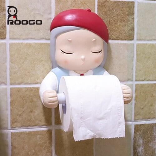 Roogo toilet paper stand cartoon fashion resin bathroom supplies creative American personality home decoration accessories
