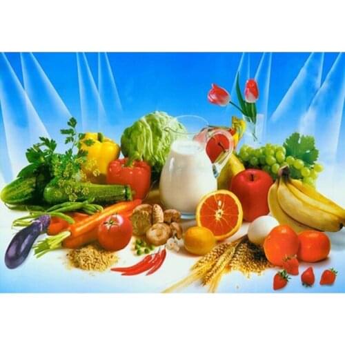 FULL Round/Square Fresh Fruits Diamond Painting DIY Diamond Embroidery Full Drill Resinstone Cross Stitch Dining Hall Decoration