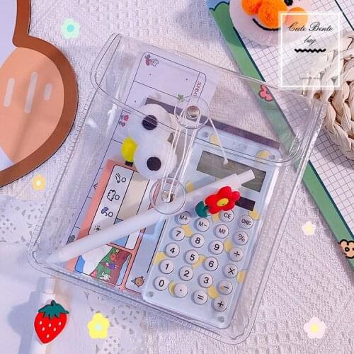 Large Capacity PVC Waterproof Oil Proof Cosmetic Storage Bag Transparent Winding Line File Bag Student Pencil Pouch Stationery