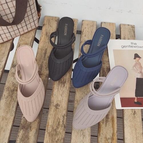 2021Wedge Heel Outer Wear Half Slippers Women Two Wear Ladies Sandals and Slippers Womens Sandals Shoes Fashion Chaussure Femme