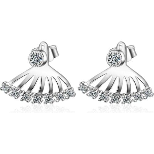 New Arrival 925 Sterling Silver Fashion Shiny Crystal Ladies`stud Earrings For Women Jewelry No Fade Drop Shipping Wedding Gift