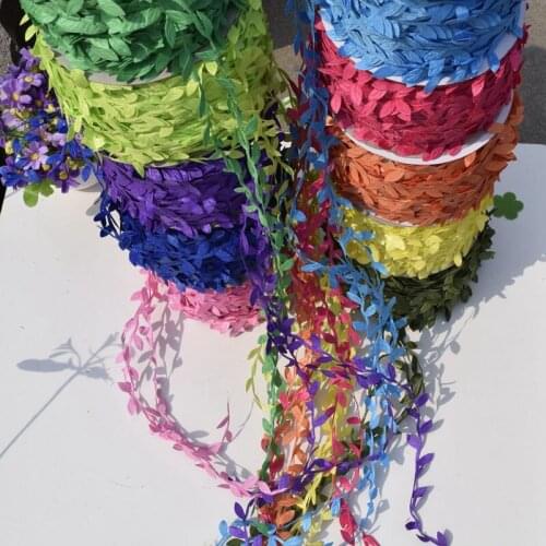 100m/lot 11Colors Nature Artificial Leaf Leaves Vine For Wedding Box Decoration Foliage Handmade Scrapbooking Craft WreathB29