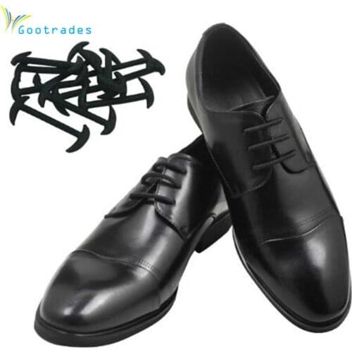 12pcs/set Men Women Leather Shoes No Tie Shoelaces Elastic Silicone Shoe Lace Suitable 3 Sizes Free Shipping