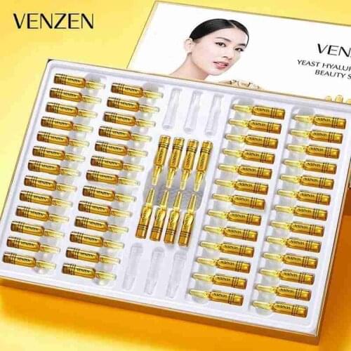 Venzen 2ml X 60pcs Second Crack Yeast Hyaluronic Acid Essence Moisturizing Yue Yan Silky Contractive Pore Whitening Skin Care
