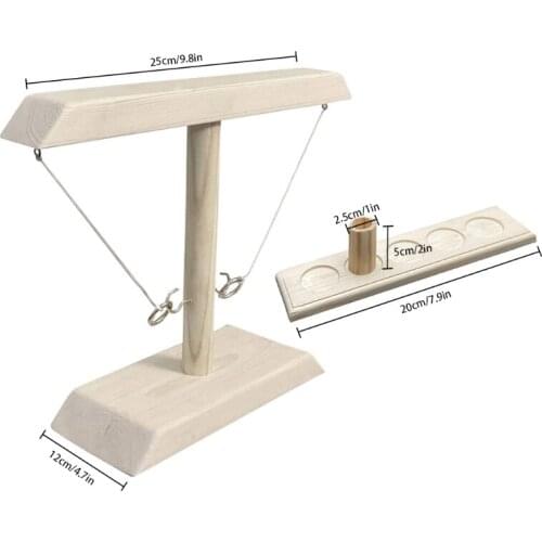 2-Player Throwing Ring Game Bar Family Yard Games Ring Toss Premium Wooden Set for Family GXMF