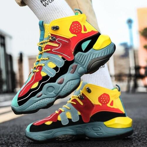 2021 Colorful Men Chunky Sneakers High Quality Fashion High Top Casual Shoes Men Trainers Mens Designer Shoes Homme Chaussure