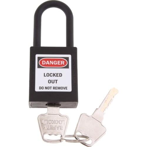 2xSafety Security Lockout Padlock Keyed Different PVC Stainless Steel Black
