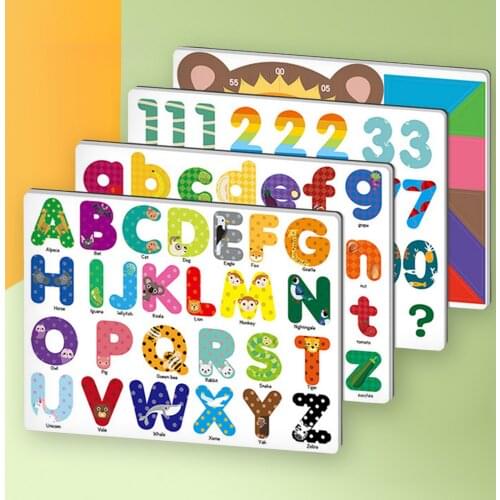 4 Set Fridge Magnet Magnetic Learning Letters + Numbers + Clock + Puzzle Blocks Style Fridge Decor Educational Toddlers Toys