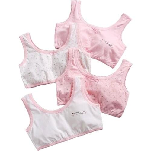 4Pc Girls Underwear Lingerie Kids Teens Teenage Young Student Bra Double Deck