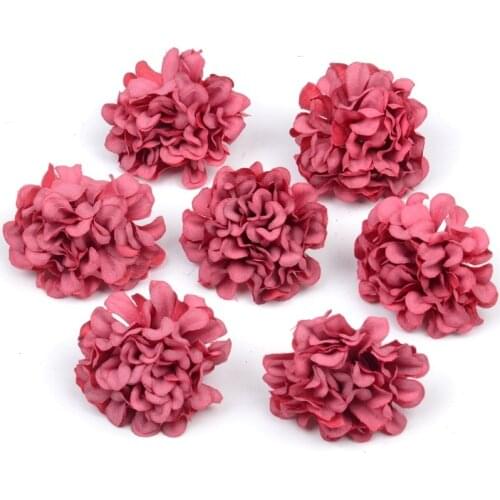 30pcs/lot Cheap 4cm Artificial Flower Silk Chrysanthemum Head For Wedding Decoration DIY Wreath Scrapbooking craft Fake Flowers