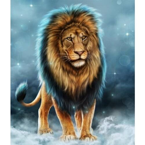 5D diy diamond painting cross stitch diamond embroidery diamond mosaic pattern The lion picture stickers home decor