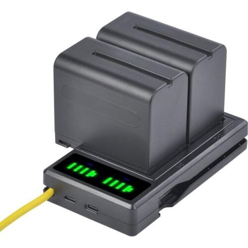 7800mAh NP-F960 NP-F970 Battery + LED Dual Charger for Sony NP-F550 F770 F750 F960 FM500H FM70 QM91D QM71D HVR-V1J