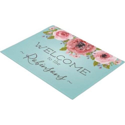 Watercolor Flowers Doormat Home Decoration Entry Non-slip Door Mat Rubber Washable Floor Home Rug Carpet