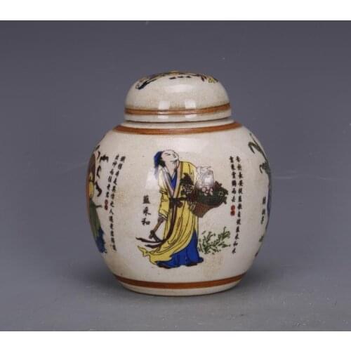 Antique porcelain, Qing Dynasty, Qianlong, powder figures (eight immortals -- tea pot), family decorations